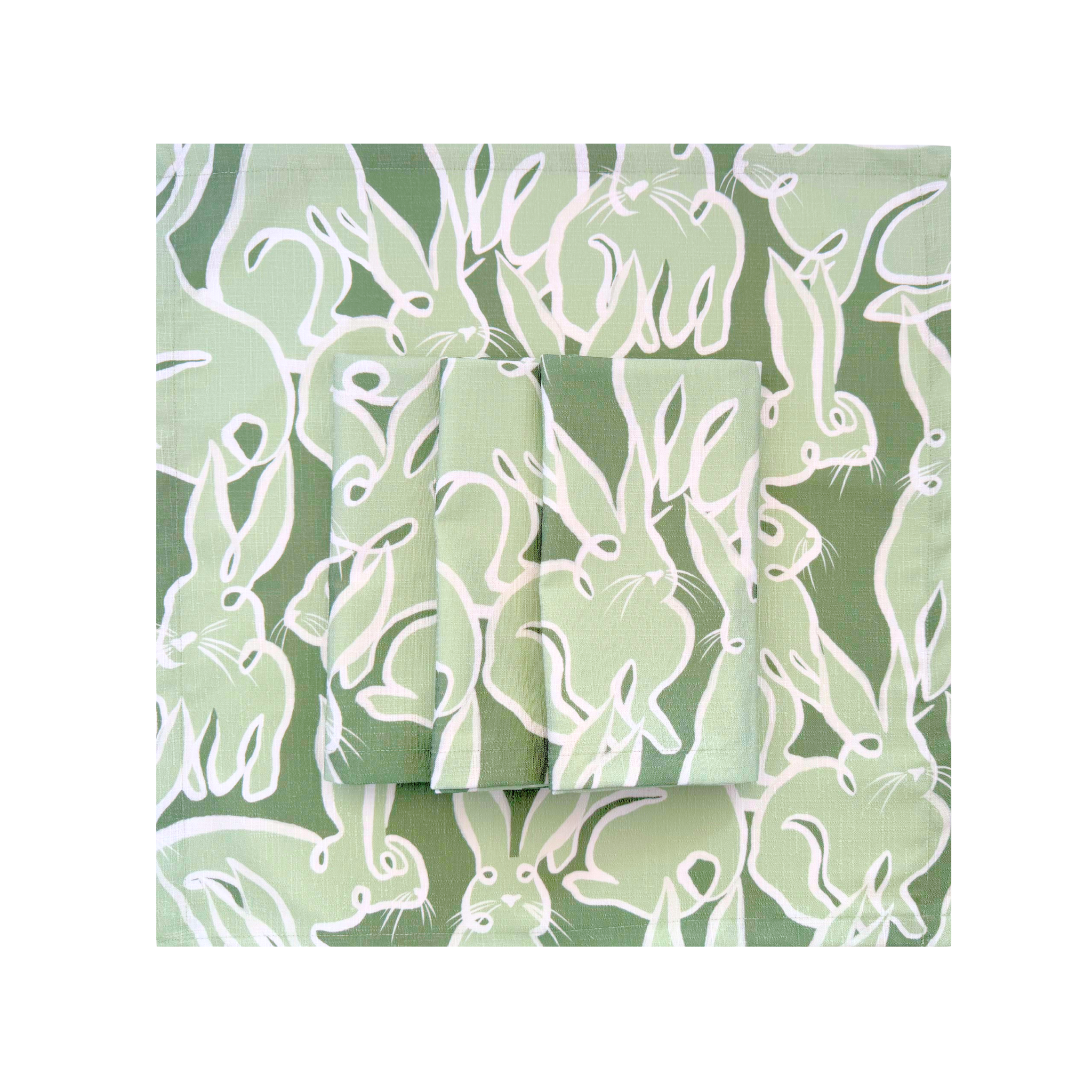 Bunnies at Brunch Pistachio Napkins - LUXE AND BEAU