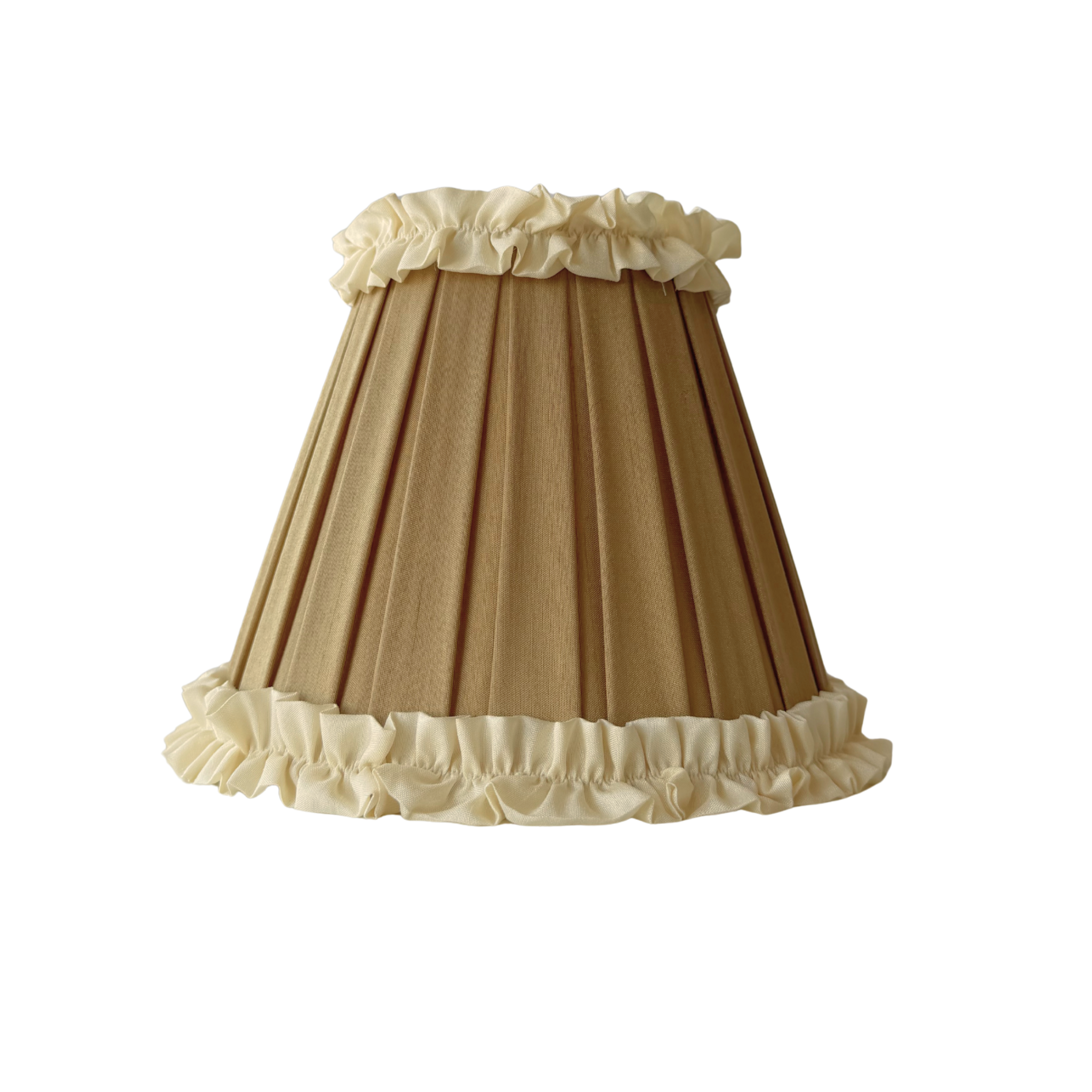 Audrey Camel and Cream Ruffle Shade - LUXE AND BEAU