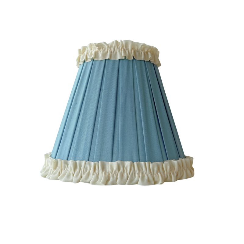 Audrey Sky Blue and Cream Ruffle Shade