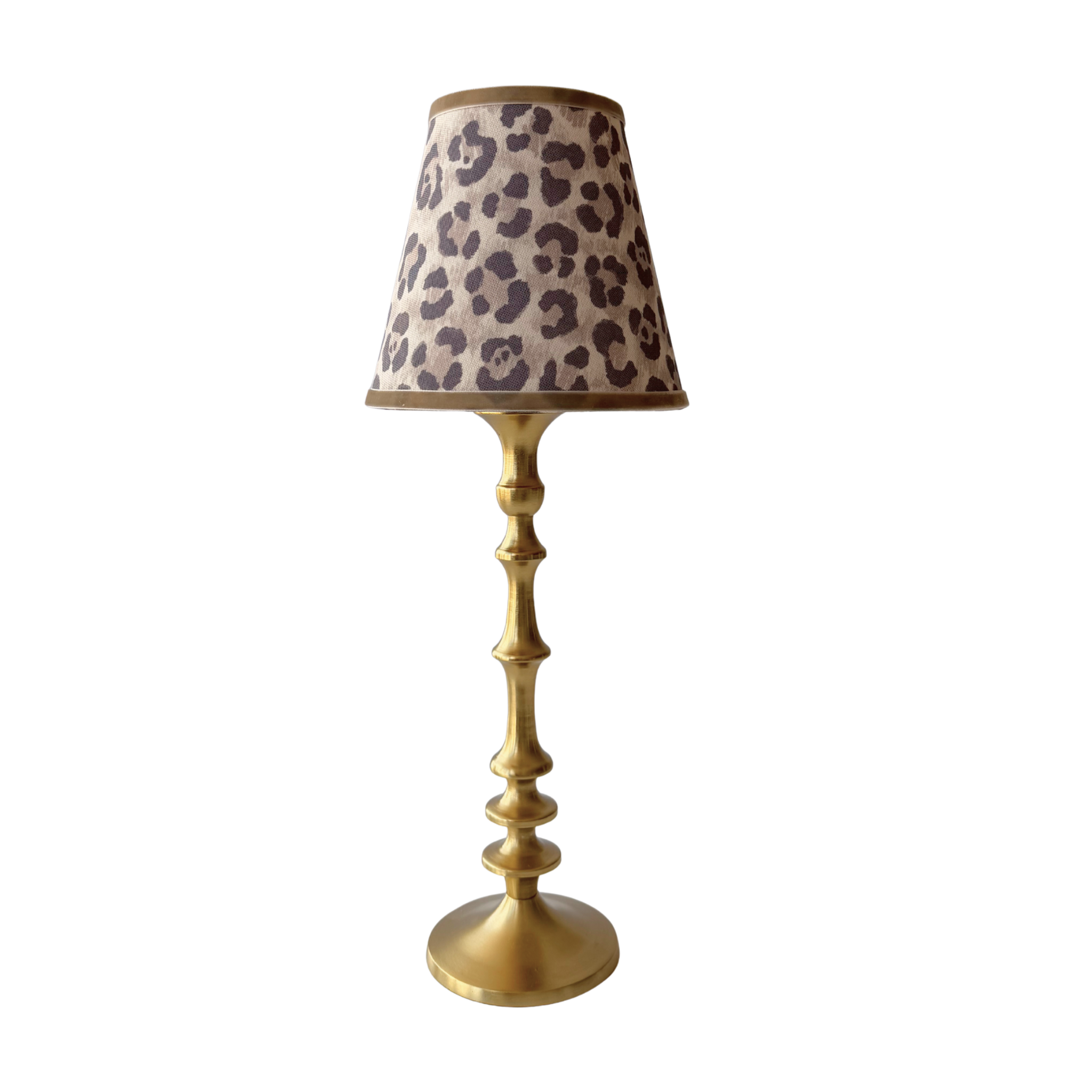 Leopard Lamp Shade & Brass Base - Table Lamp - LUXE AND BEAU
