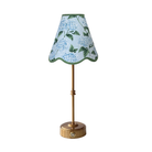 Blue Hydrangea Scallop Lamp Shade & Gold Base - USB Table Lamp - LUXE AND BEAU