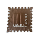 Chocolate With Ivory Embroidery Heirloom Napkin (Set Of 4) - LUXE AND BEAU