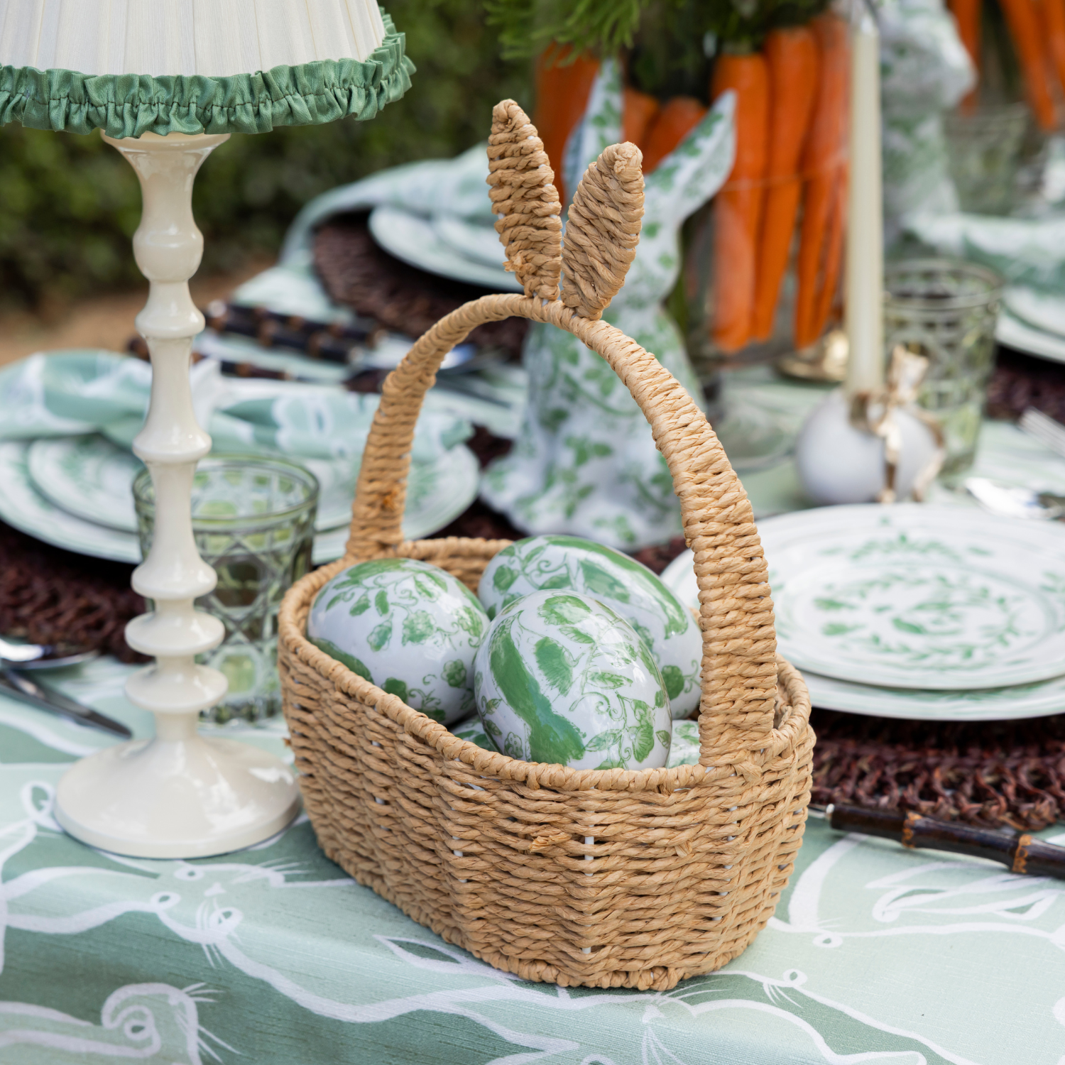 Green Ceramic Easter Eggs (Set of 6) - LUXE AND BEAU