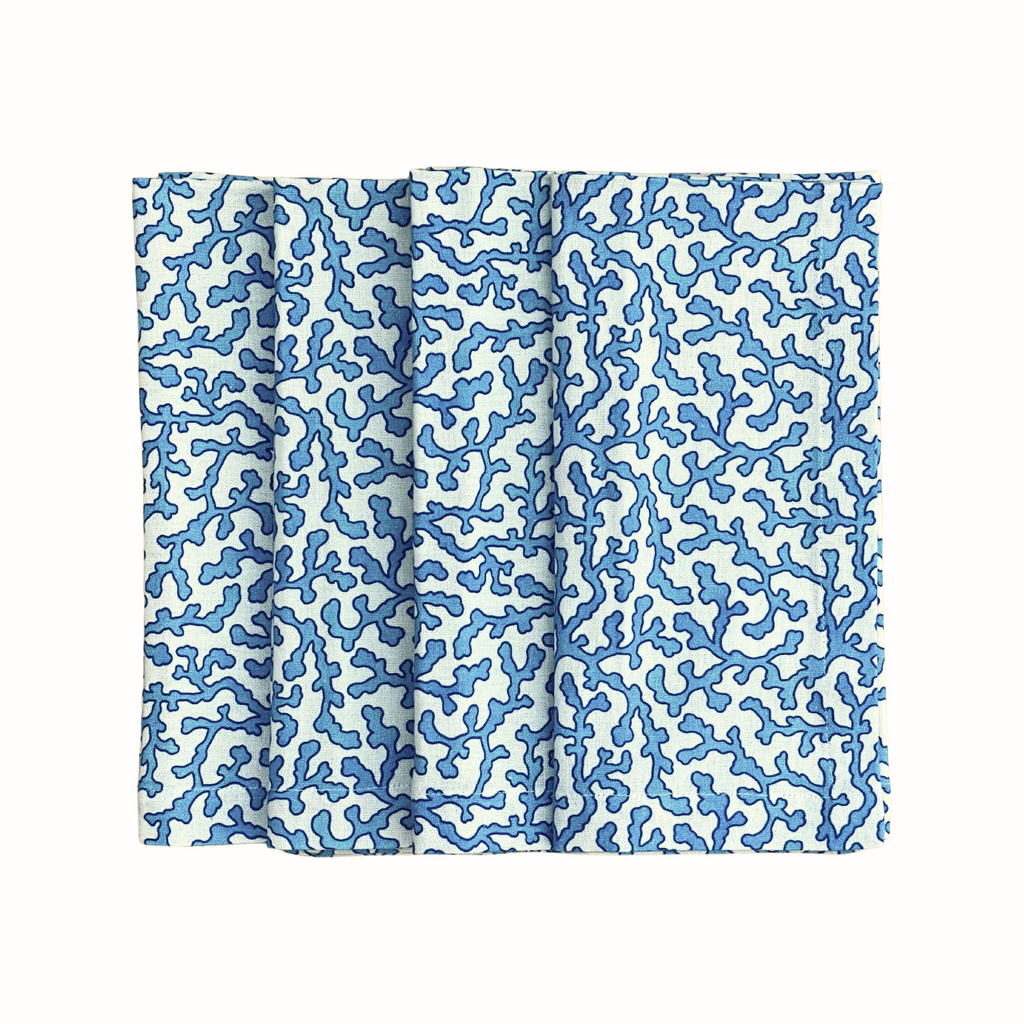 Buy Luxe Cushions & Linens - Sardinia Blue Napkins (Set of 4) - By Luxe & Beau Designs 