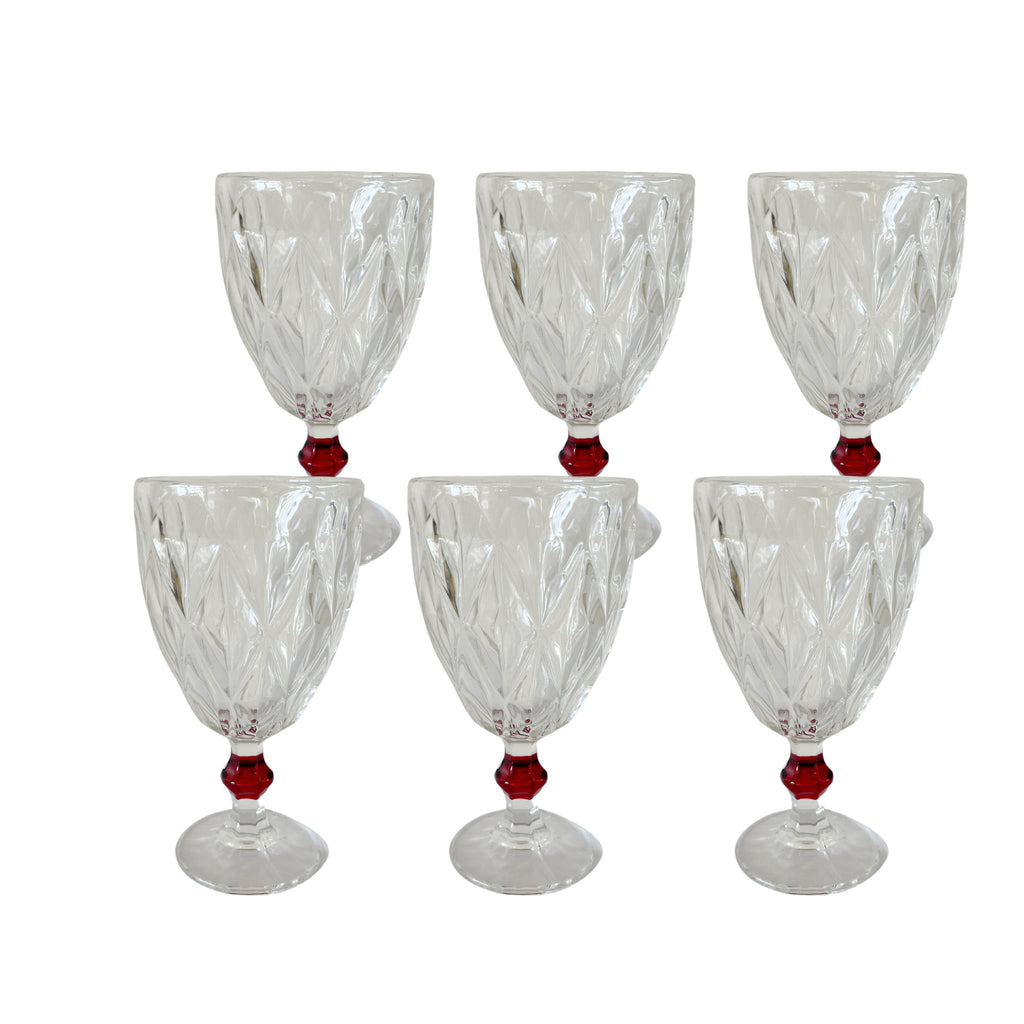 Buy Luxe Cushions & Linens - Ruby Wine Glasses (Set of 4) - By Luxe & Beau Designs 