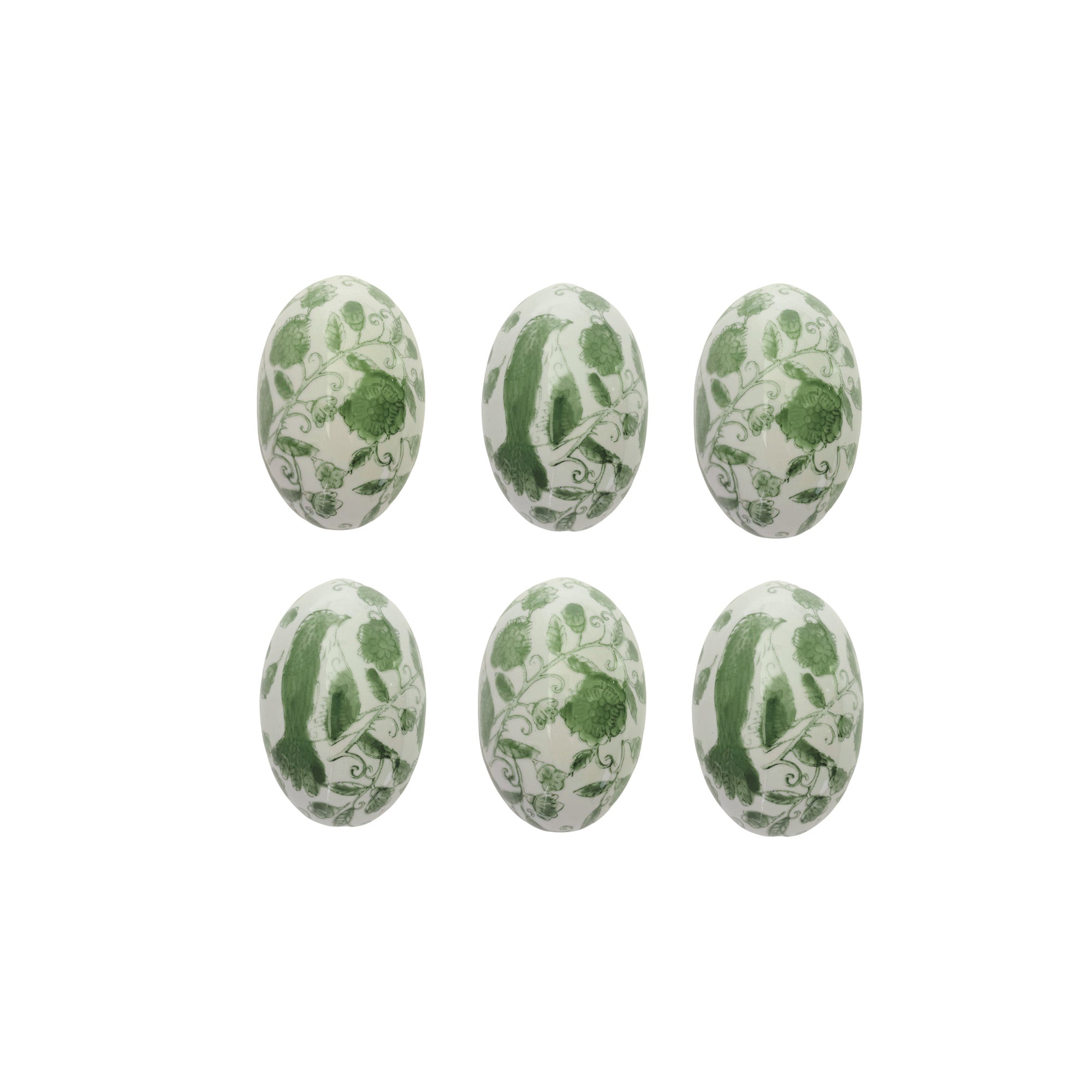 Green Ceramic Easter Eggs (Set of 6) - LUXE AND BEAU
