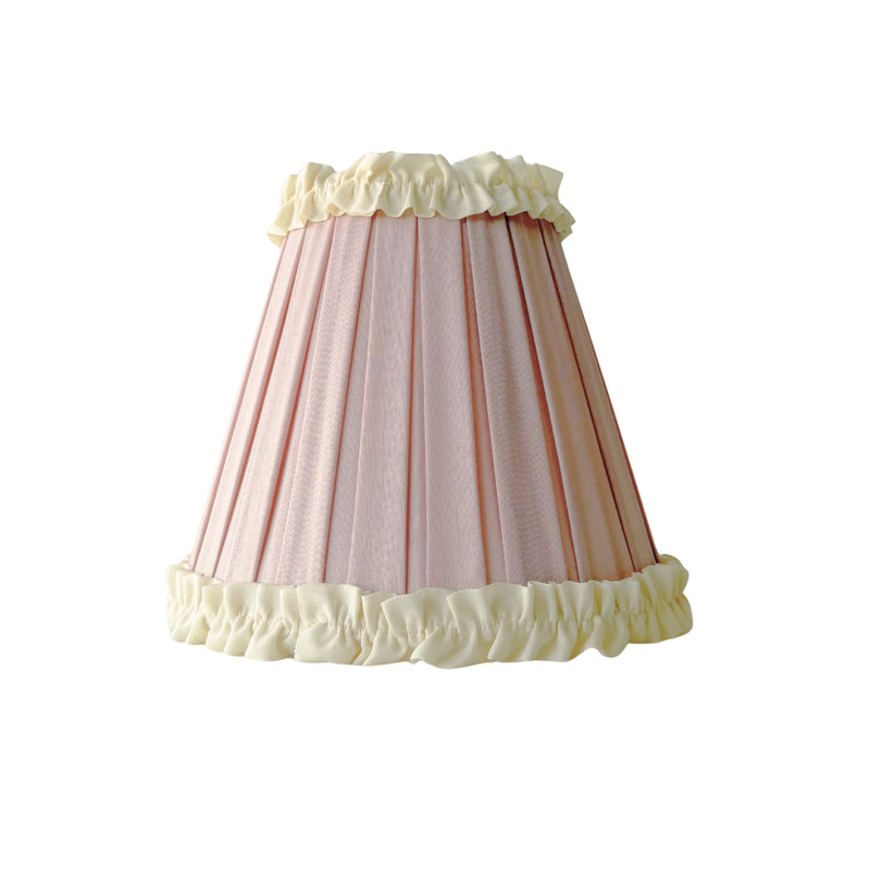 Audrey Dusty Rose and Cream Ruffle Shade