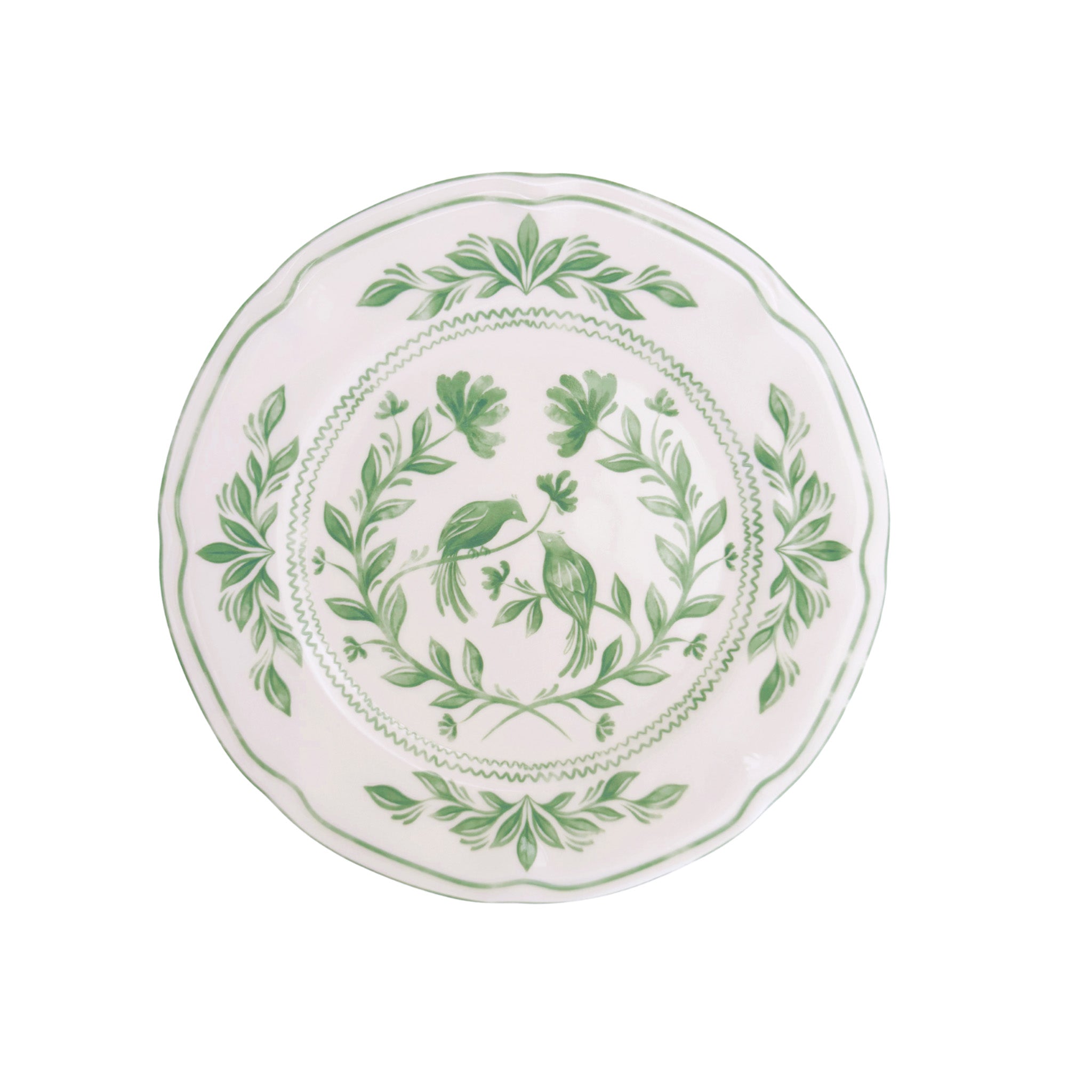 Chinoiserie White and Green Dinner Plate - LUXE AND BEAU