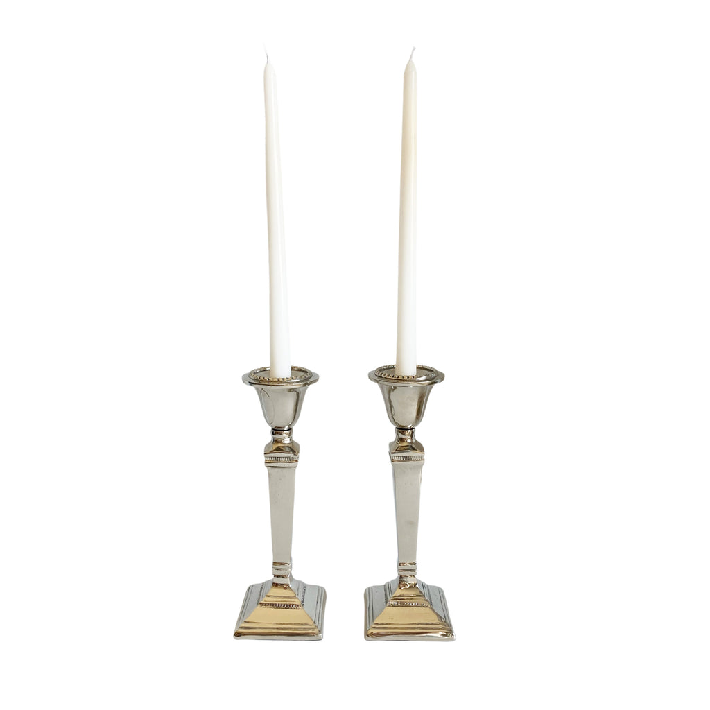 Buy Luxe Cushions & Linens - Nickel Candle Holder (Pair) - By Luxe & Beau Designs 