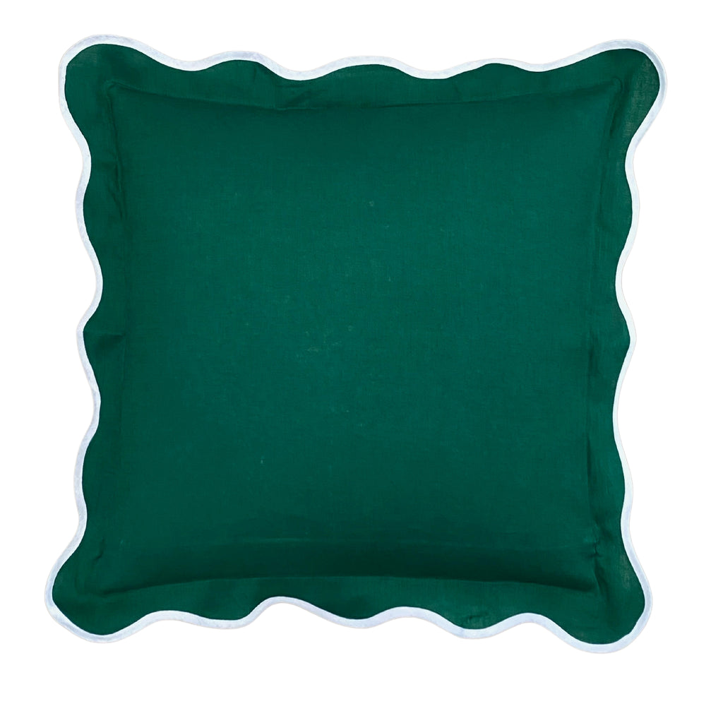Buy Luxe Cushions & Linens - Green Squiggle Cushion Cover - By Luxe & Beau Designs 