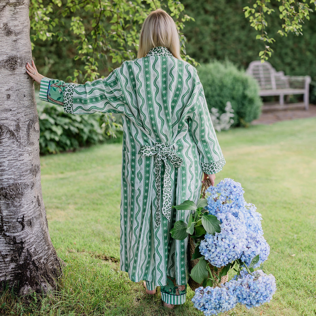 Buy Luxe Cushions & Linens - Green Star Linen Robe - Pre Order - By Luxe & Beau Designs 