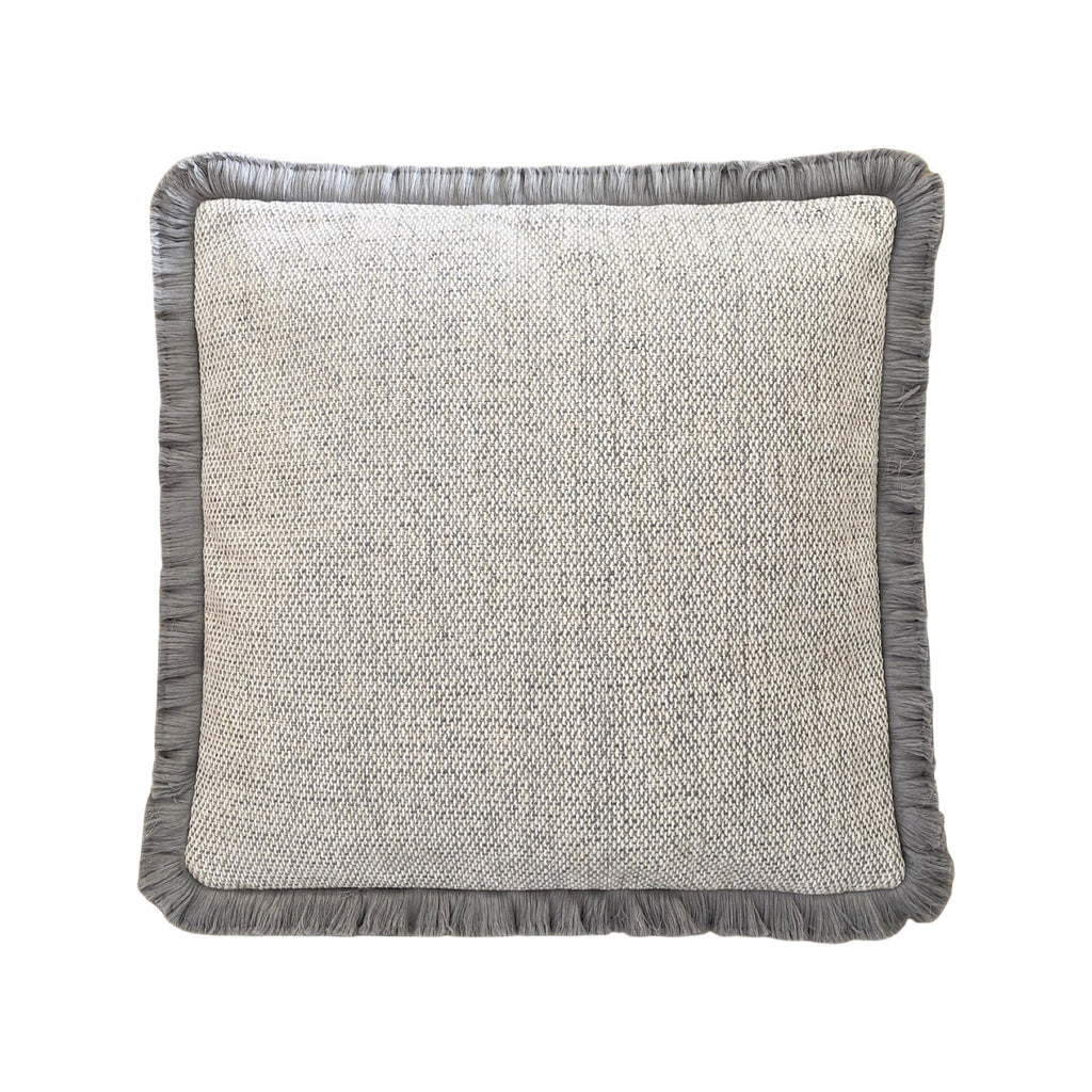 Buy Luxe Cushions & Linens - Grey Texture with Fringe - By Luxe & Beau Designs 