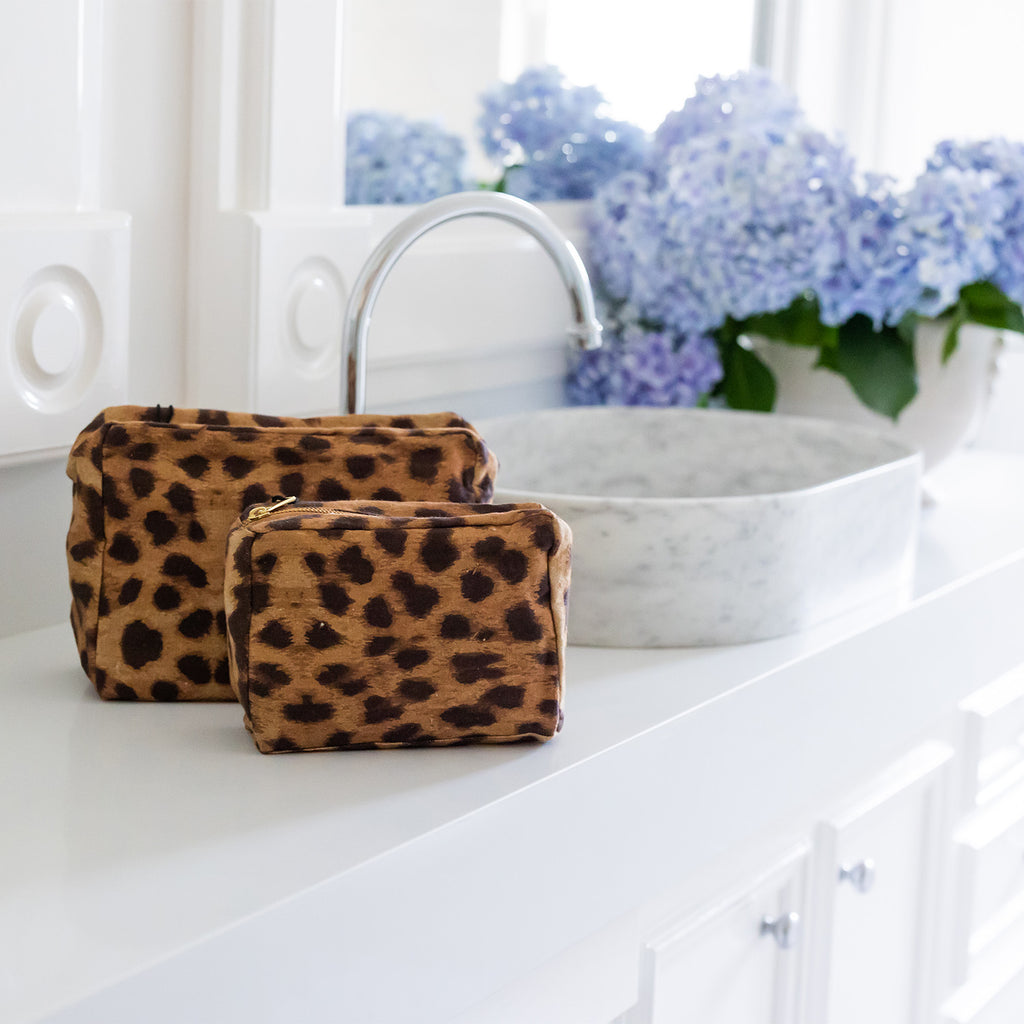 Buy Luxe Cushions & Linens - Signature Leopard Cosmetic Bag - Pre Order - By Luxe & Beau Designs 